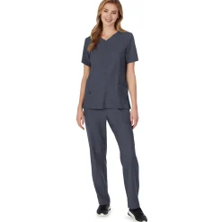 Womens Scrub V-Neck Top with Side Pockets