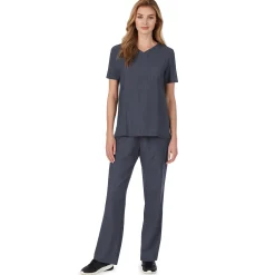 Womens Scrub V-Neck Top with Chest Pocket